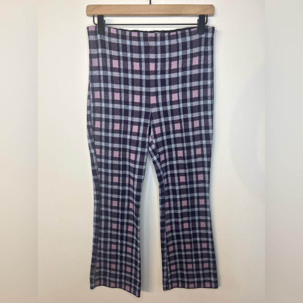 Maeve from Anthropologie Women’s Cropped Flare Pants in Purple Plaid, Size XS - Picture 5 of 13